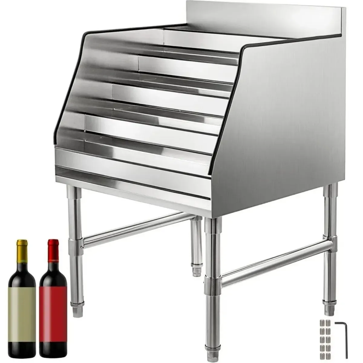 Wine Rack 24in 5-Tier Stainless Steel Storage - Image 4