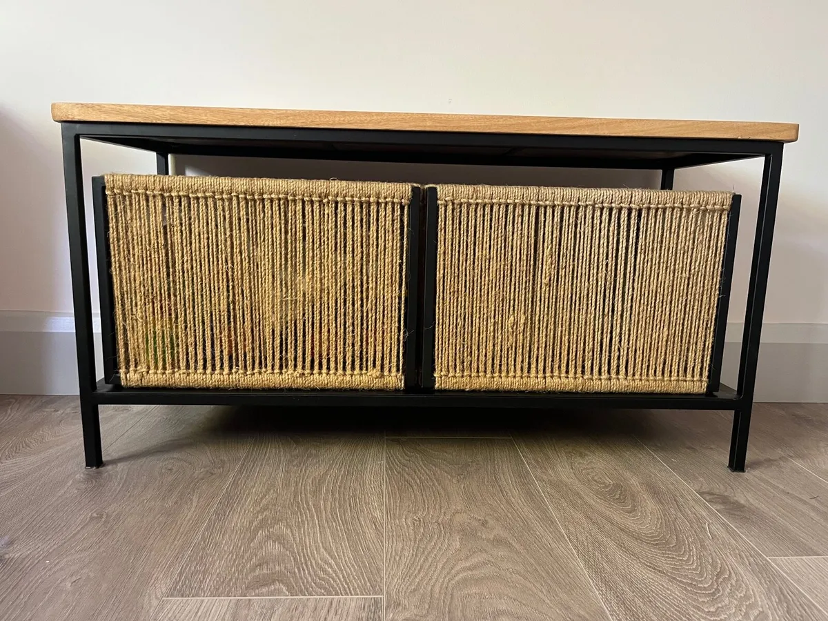 Helen James Considered Bench with Baskets - Image 4