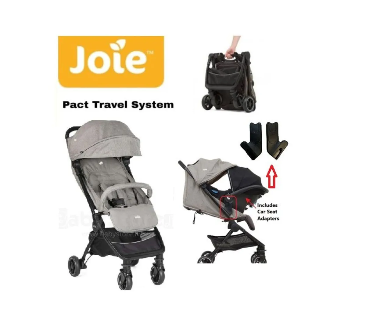 Save €100 - JOIE pact travel stroller & adapters - Image 1