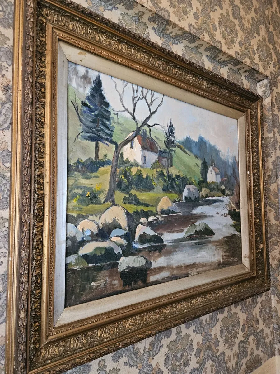 Vintage Picture Oil on Canvas - Image 3