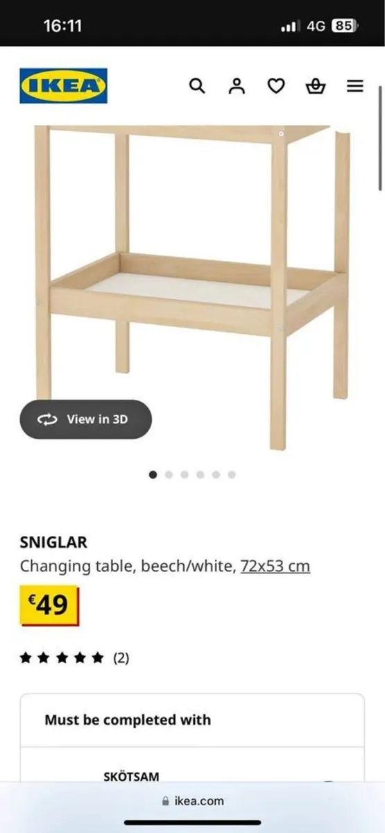 1/2 Price Sanitised Ikea Changing Table - Image 2