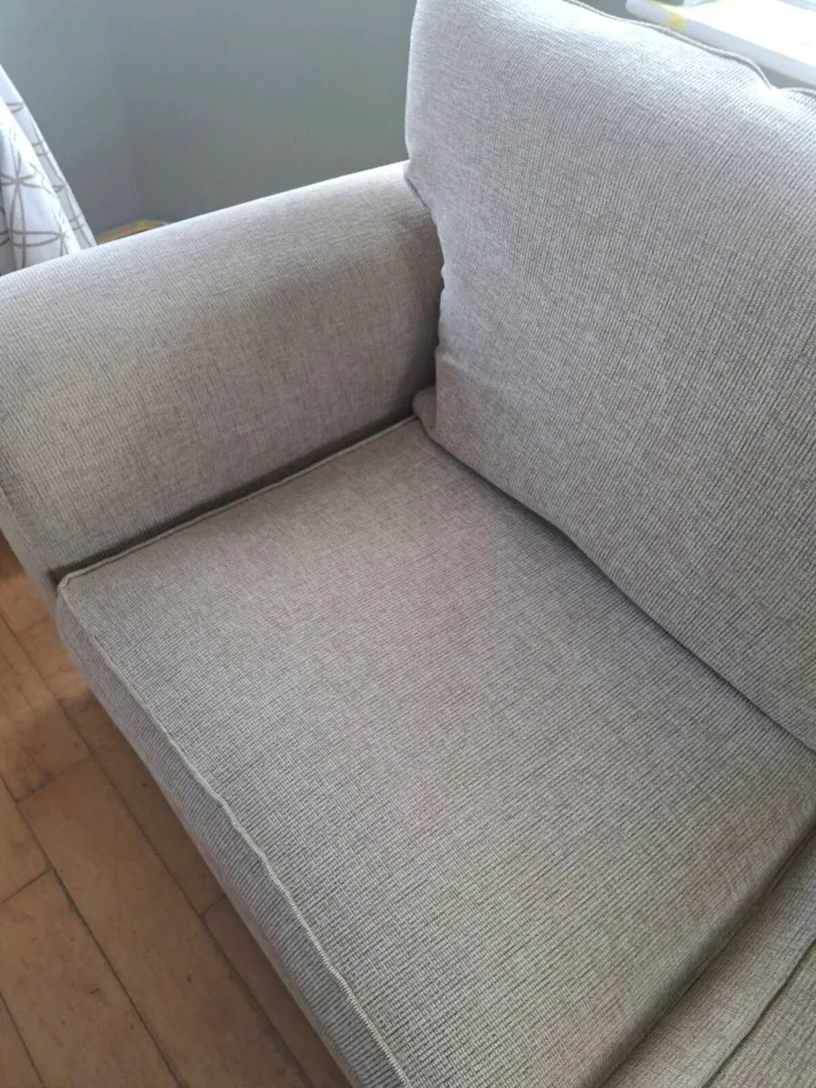 2 seater plus armchair , glass cabinet - Image 1