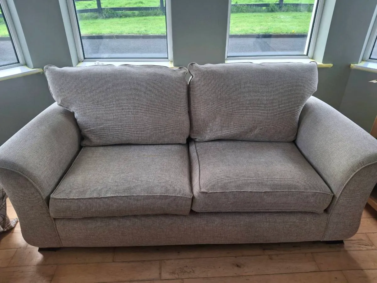 2 seater plus armchair , glass cabinet - Image 2