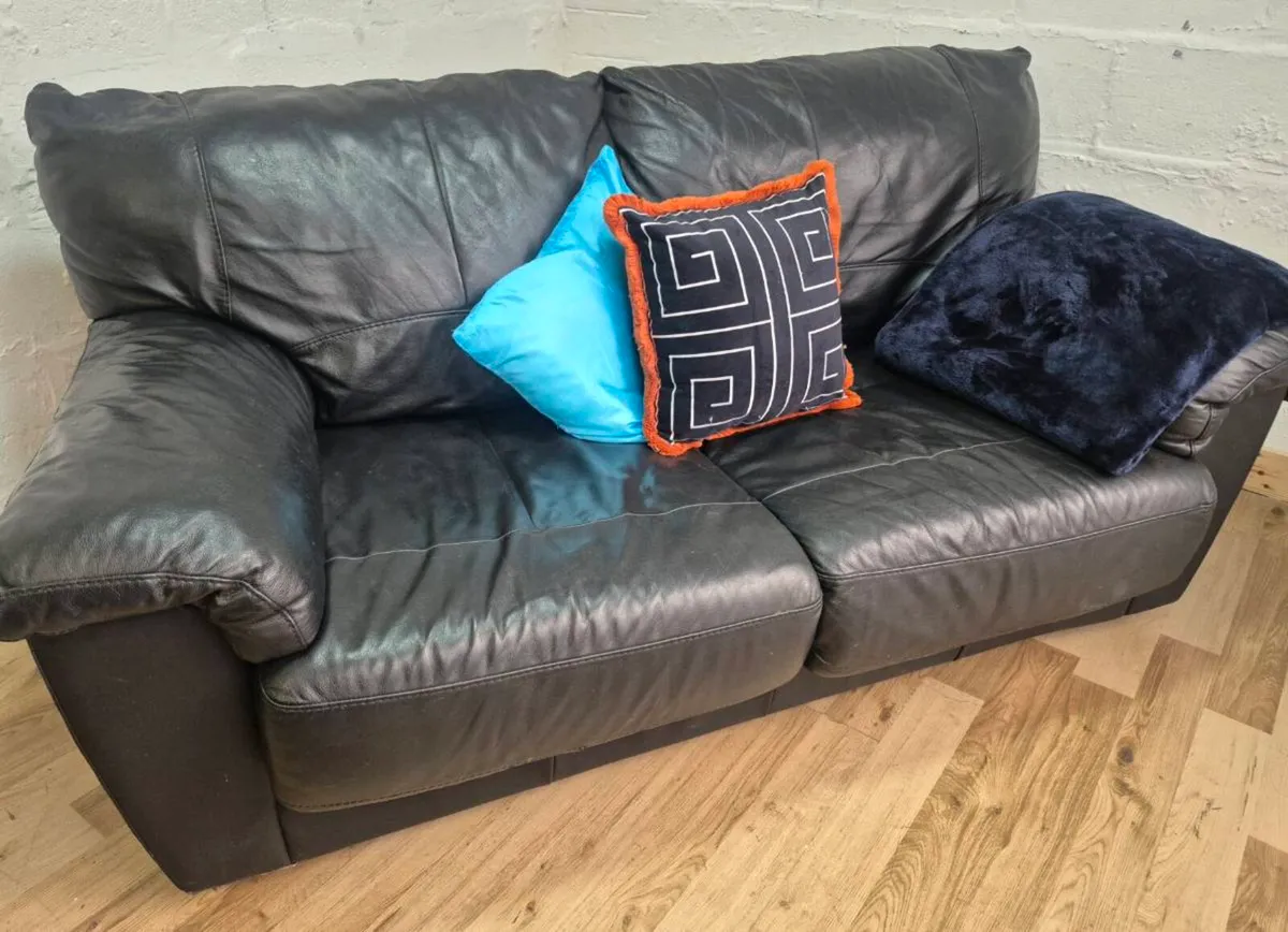 Real Leather Sofabed ,Dublin Delivery - Image 1