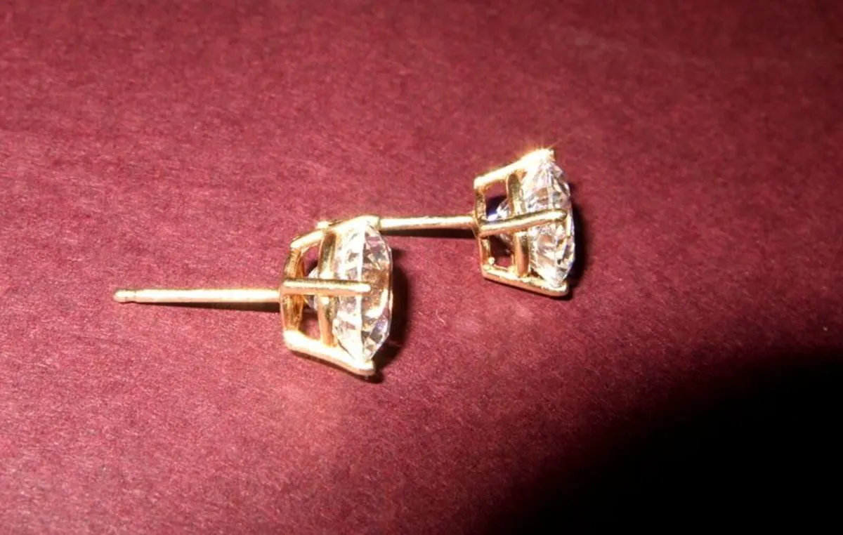Vintage 14k Gold Sapphire Solitaires - Image 4