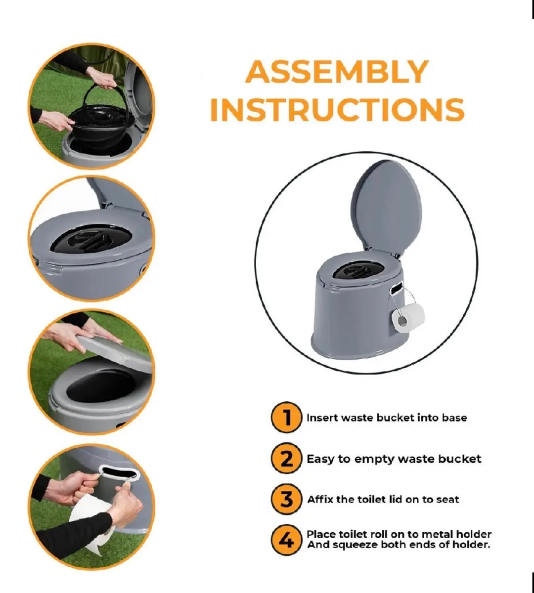 6 Litre Portable Camping Toilet Adult Size - Image 3