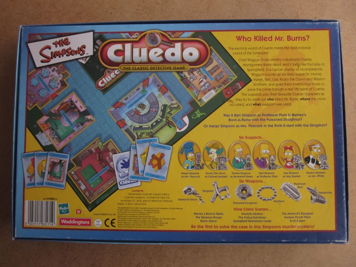 The Simpsons Cluedo Board Game 2001 - Image 2
