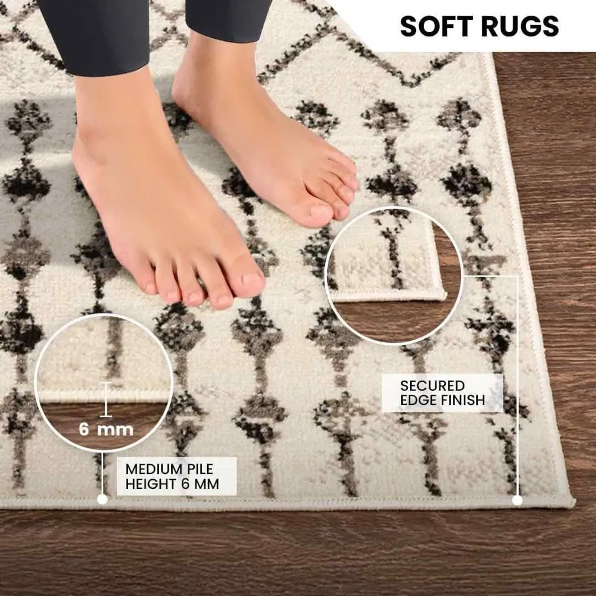 Leonor Abu Dhabi Geometric Rug - Scandi Area Rugs - Image 4