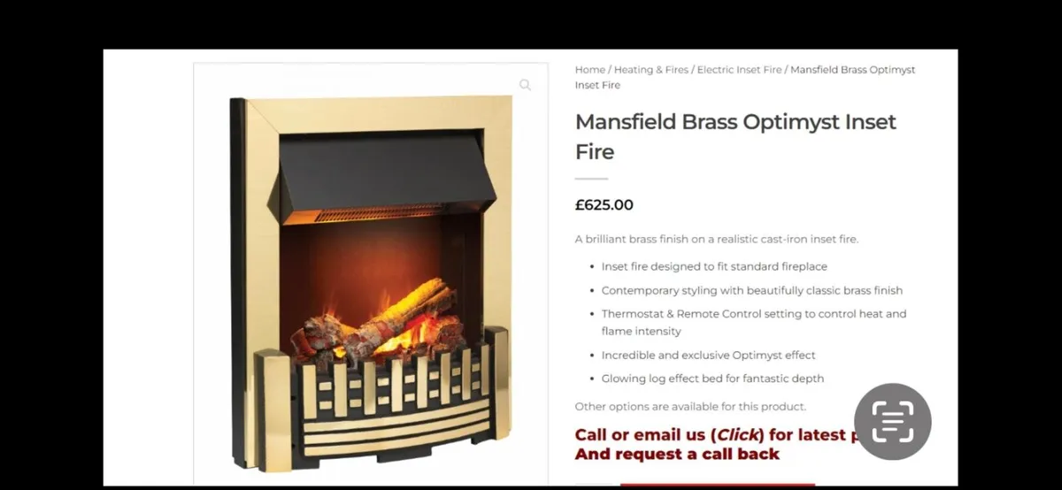 Mansfield Brass inset Fire
