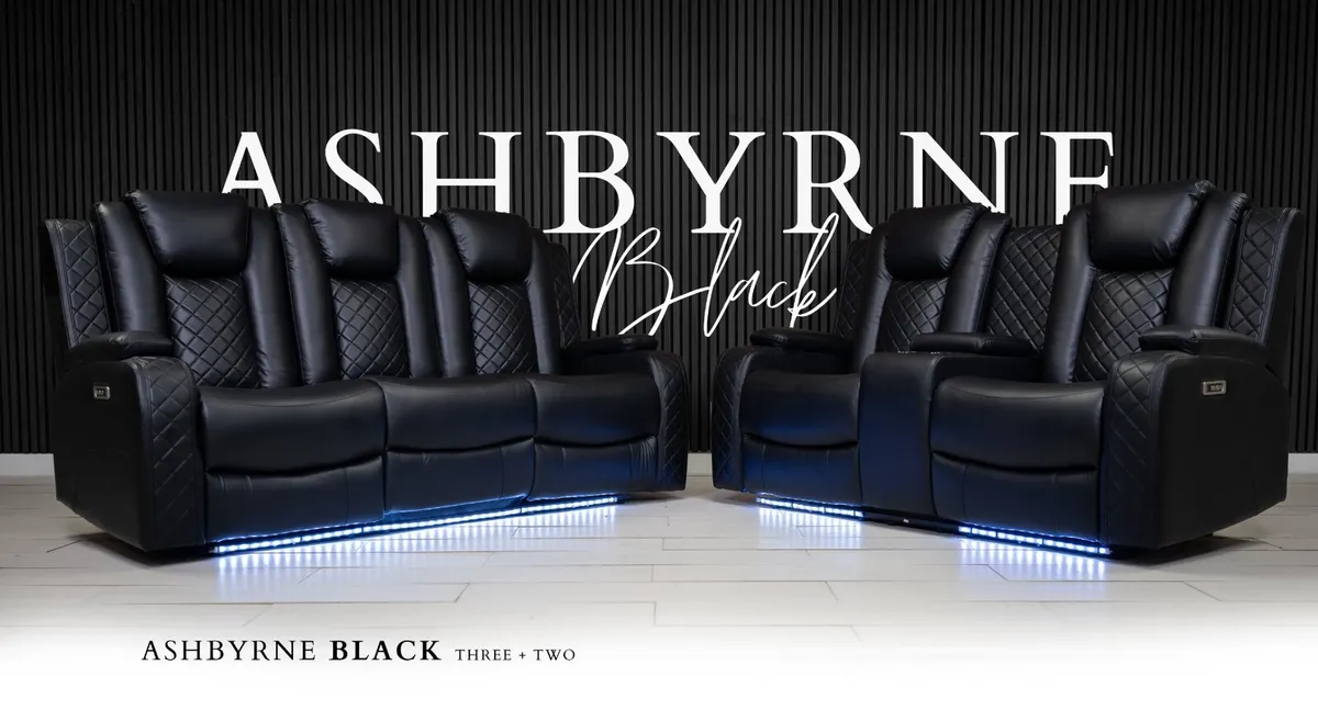 Ashbyrne Electric Leather Recliner Sofa Set - Image 2