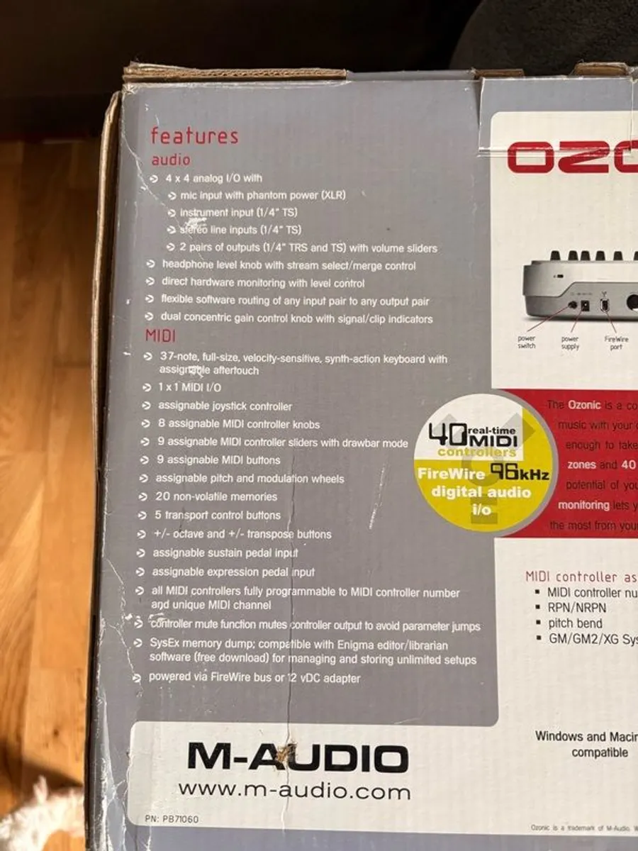 Maudio ozonic midi FireWire keyboard interface and controller - Image 4