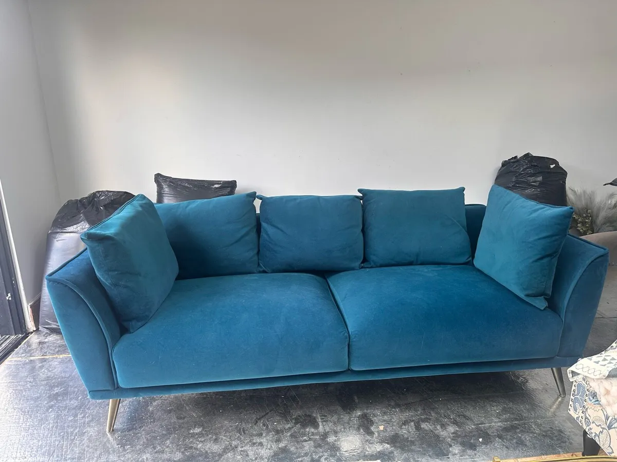 Teal couch - Image 1