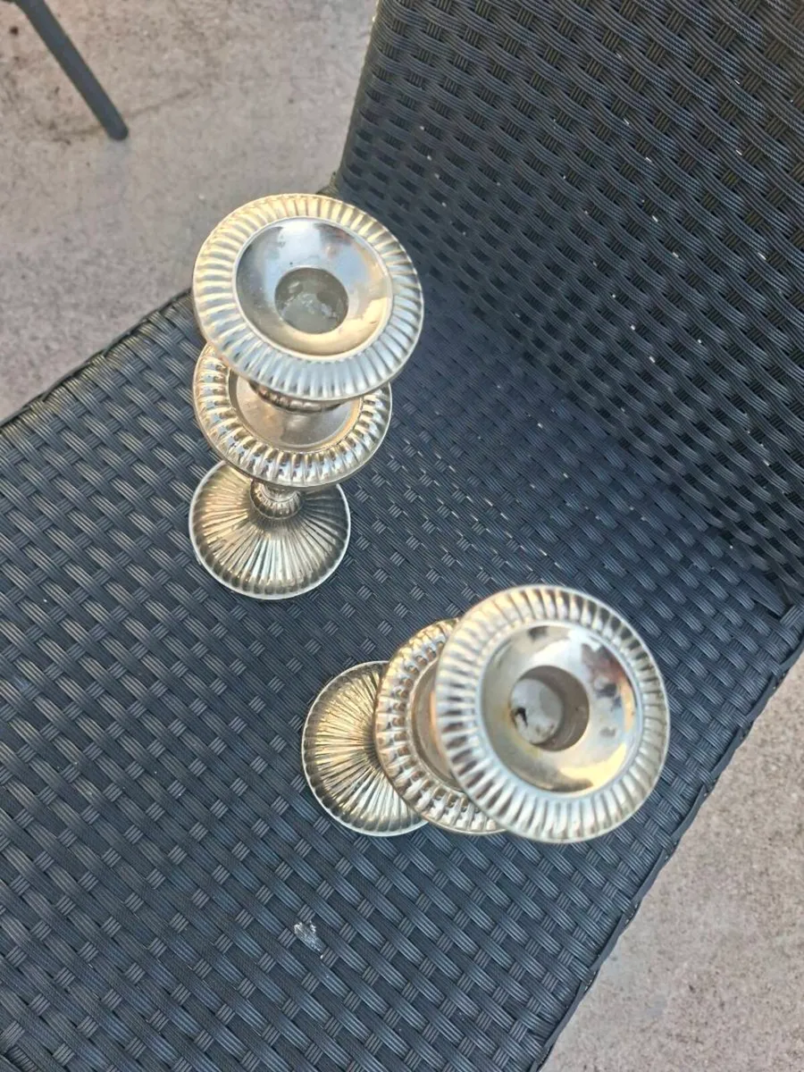 Lovely pair of Vintage silver candle holders - Image 3