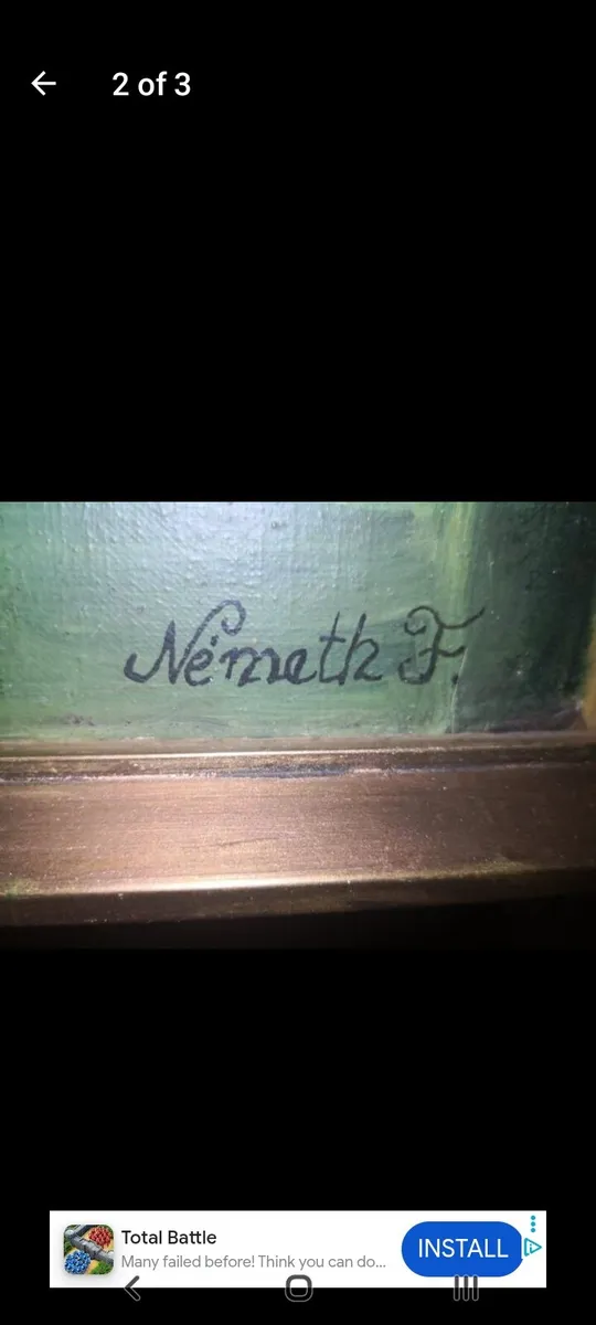 Vintage oil painting of a lady - Image 2