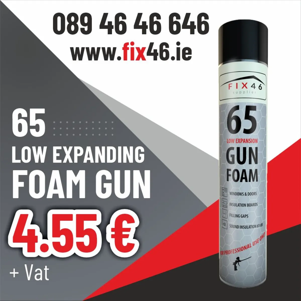 Expanding foam 4.55€+Vat/can 880ml - Image 1