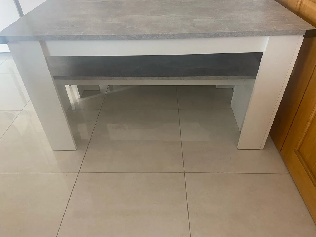 Kitchen Table & 2 benches - Image 2