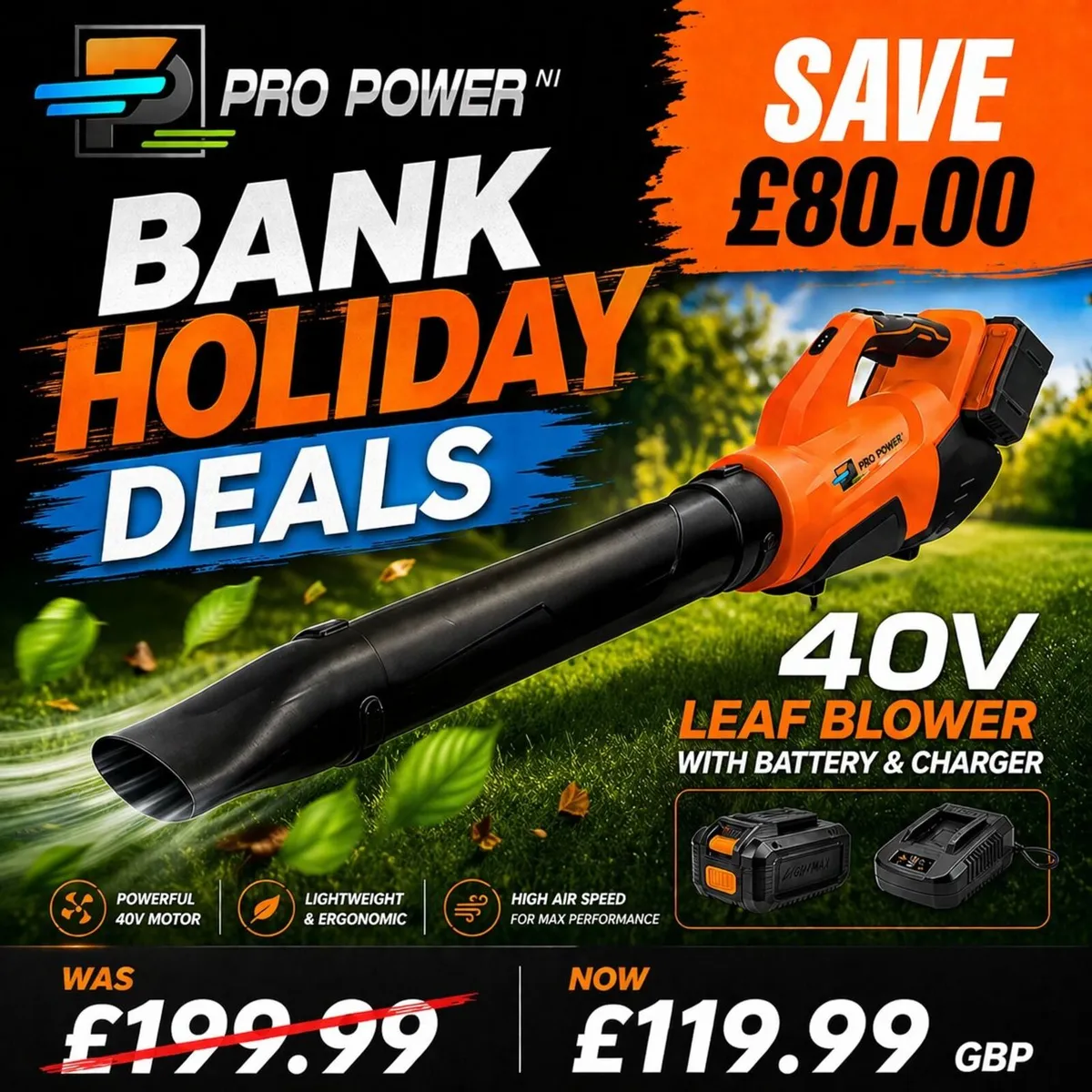 BANK HOLIDAY SALE - Pro Tools - 40v Leaf Blower - Image 1