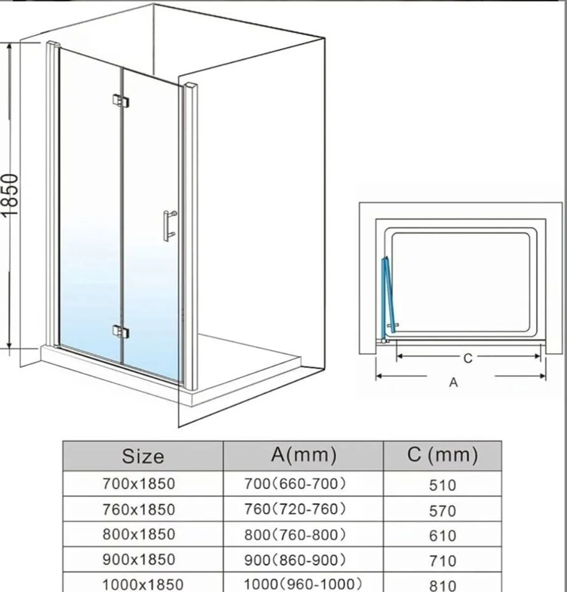 900mm Shower Door - Image 3