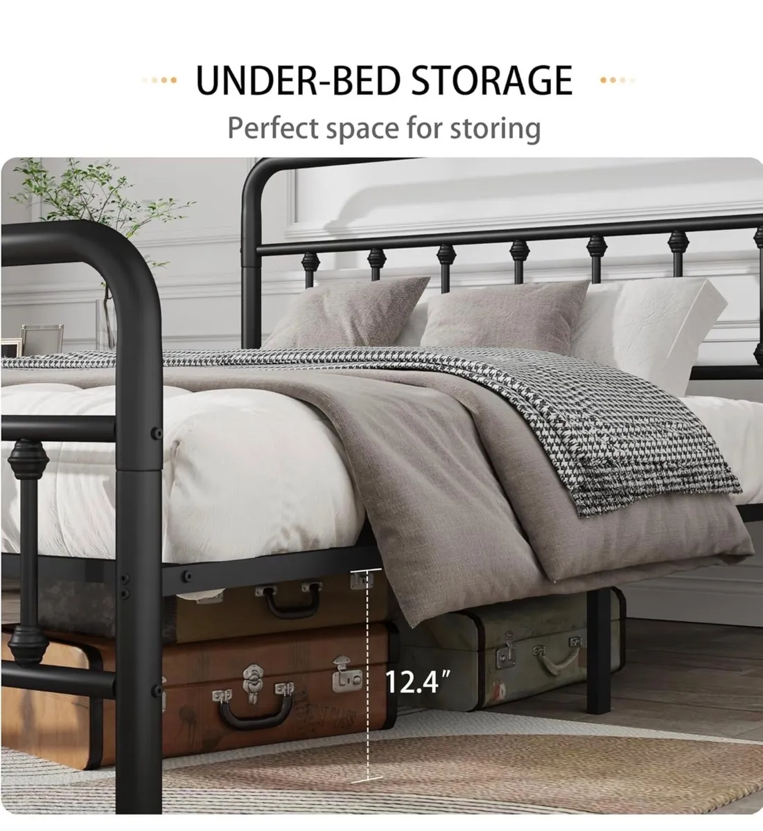 5ft Metal Bed Frame with Victorian Vintage Style - Image 3