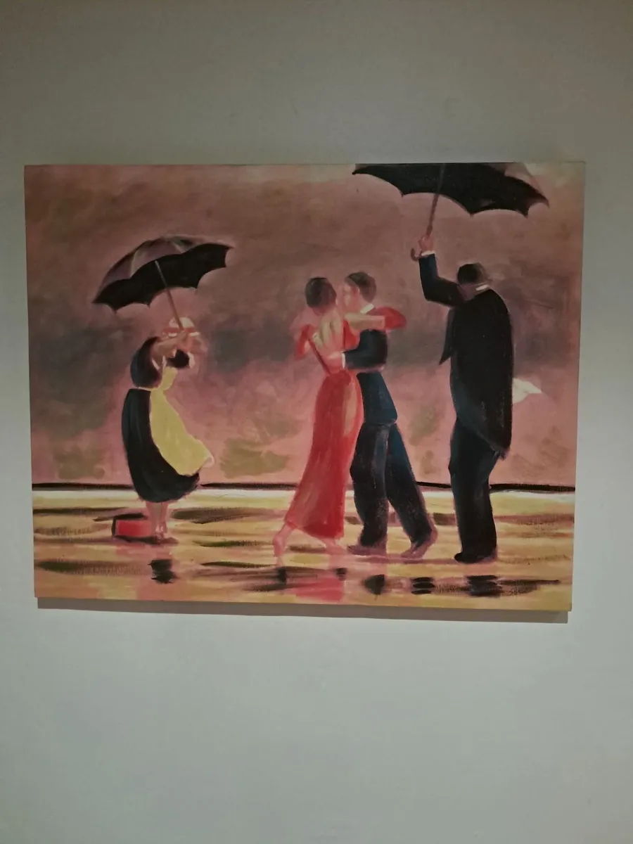 Spanish Street Painting Dancing in the Rain - Image 1