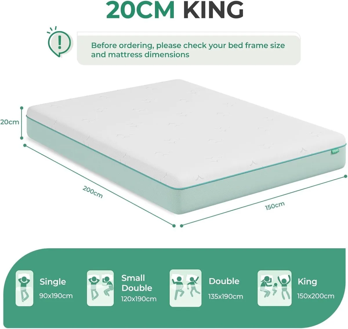 King Size Mattresses with Gel Bamboo Charcoal - Image 2