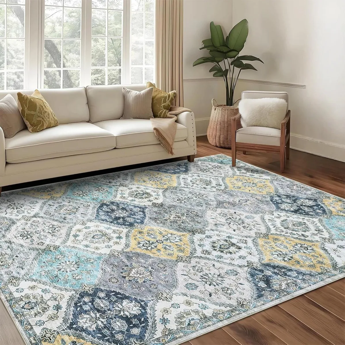 Vintage Floral Rug Living Room 200x290 cm - Image 1