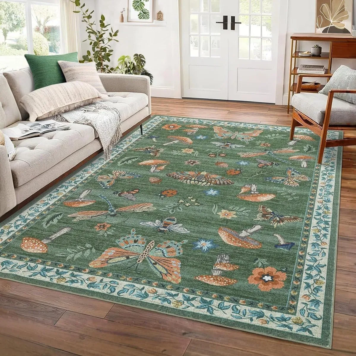 Mushroom Rug for Living Room 200x290 cm Butterfly - Image 2