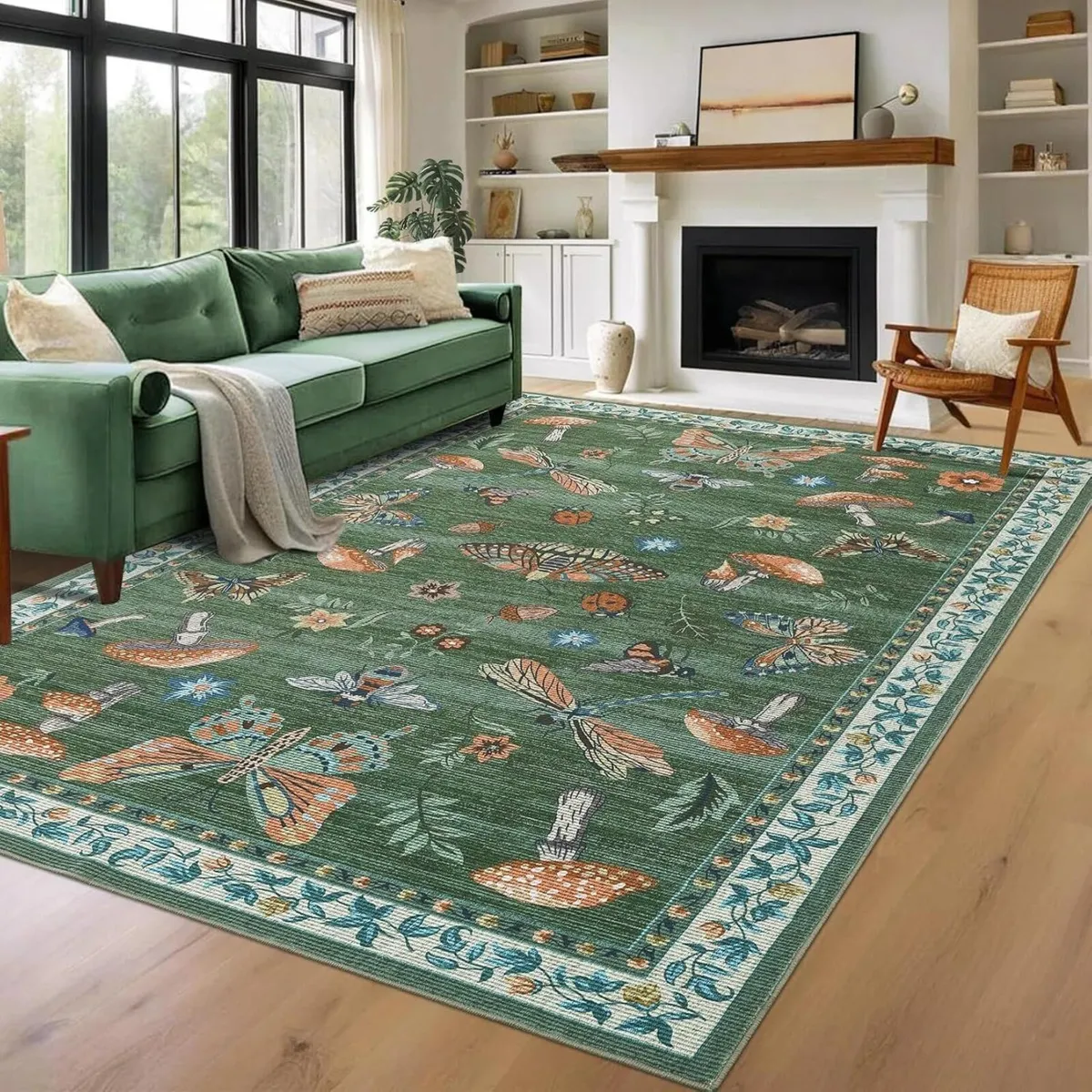 Mushroom Rug for Living Room 200x290 cm Butterfly - Image 1
