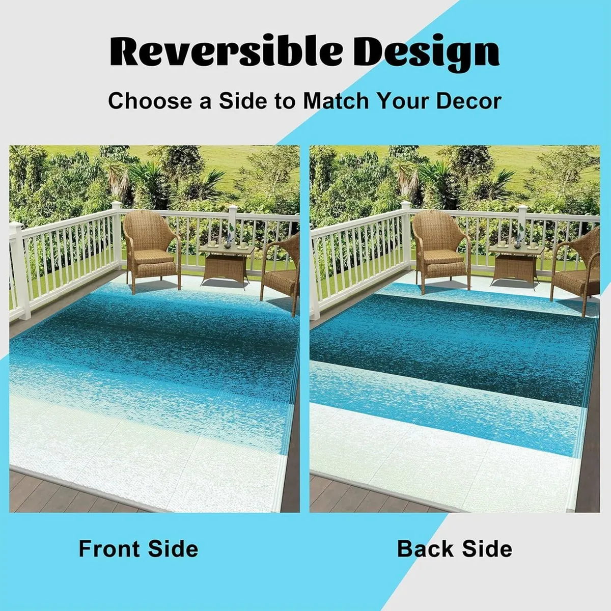 Outdoor Rug Waterproof 240 x 300 cm Reversible - Image 4