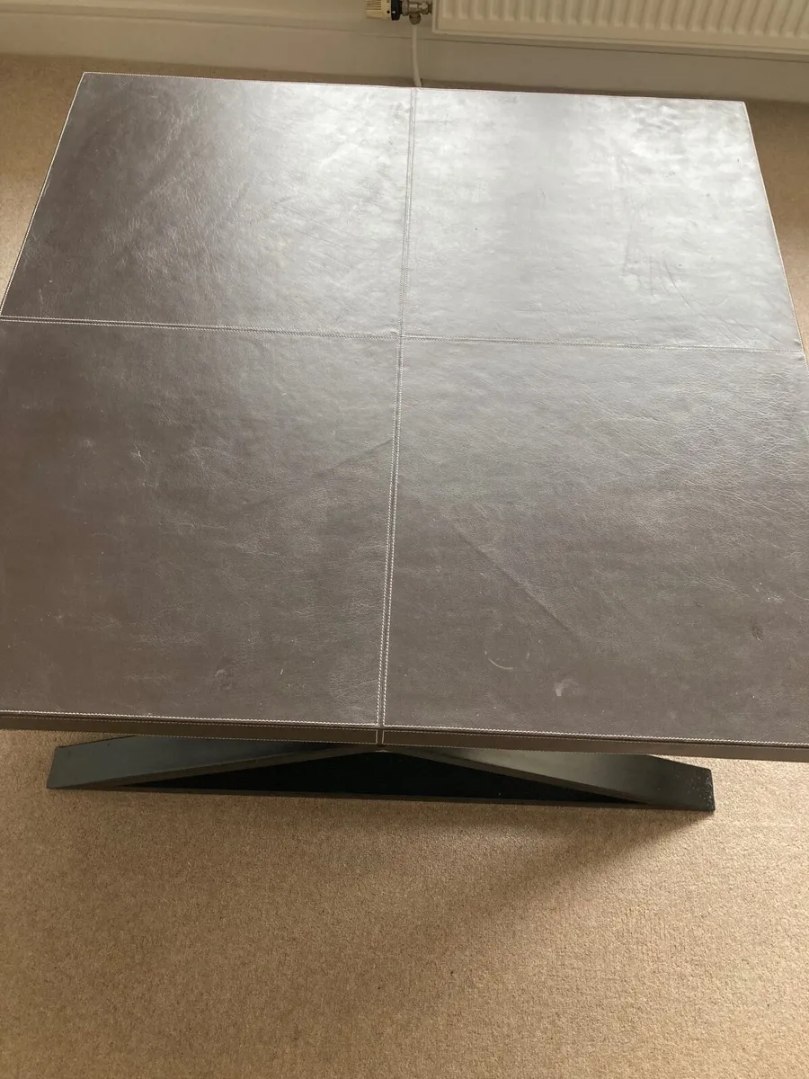 Brown Leather top coffee table - Image 2