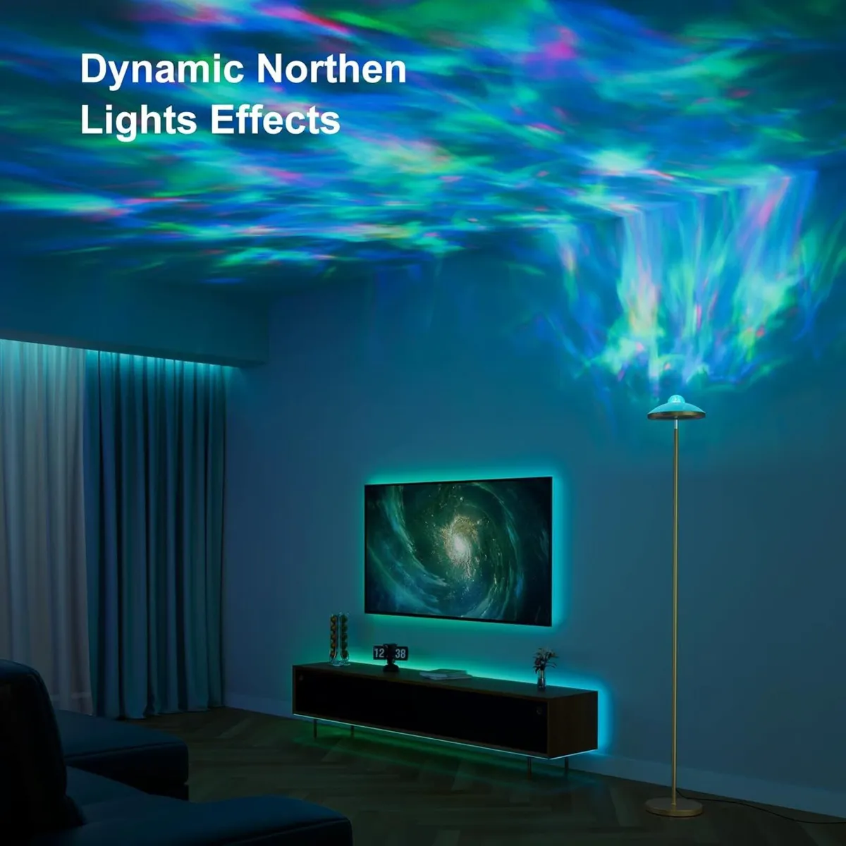 Uplighter Floor Lamp with Aurora Projector - Image 3