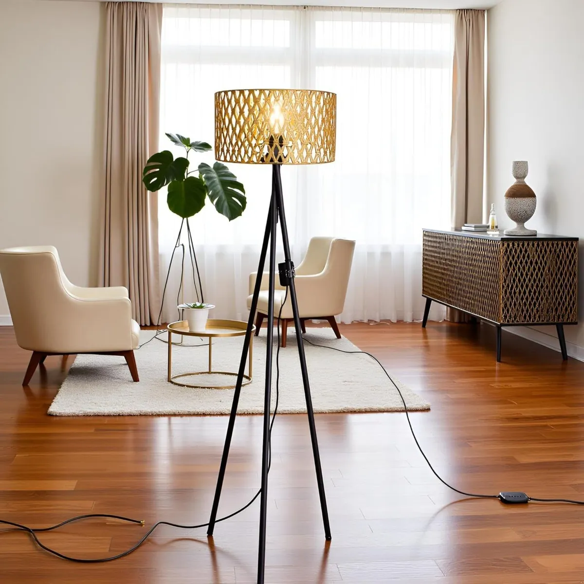 Modern Tripod Floor Lamp with Interchangeable - Image 2