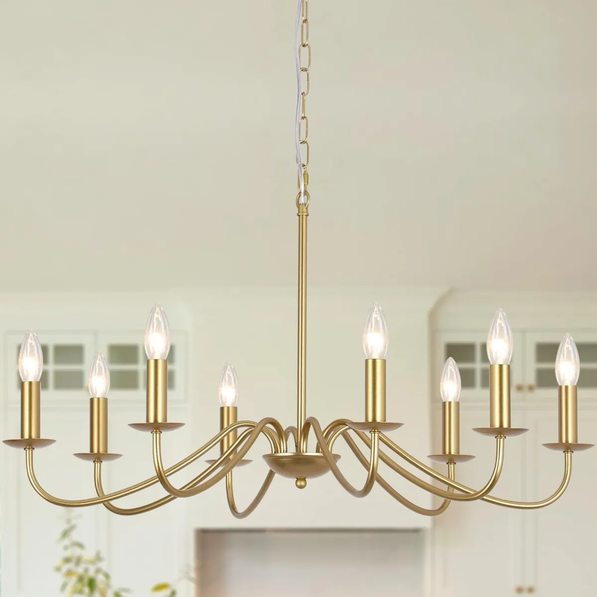 8-Lights Modern Gold Chandelier Ceiling Lights - Image 1