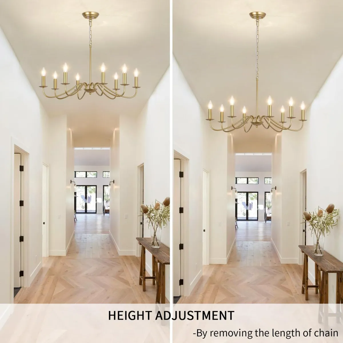 8-Lights Modern Gold Chandelier Ceiling Lights - Image 3
