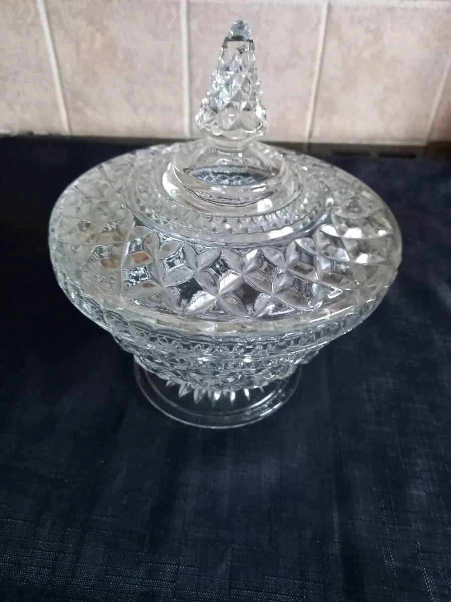 Large Wexford Glass Candy Dish With Lid - Image 1