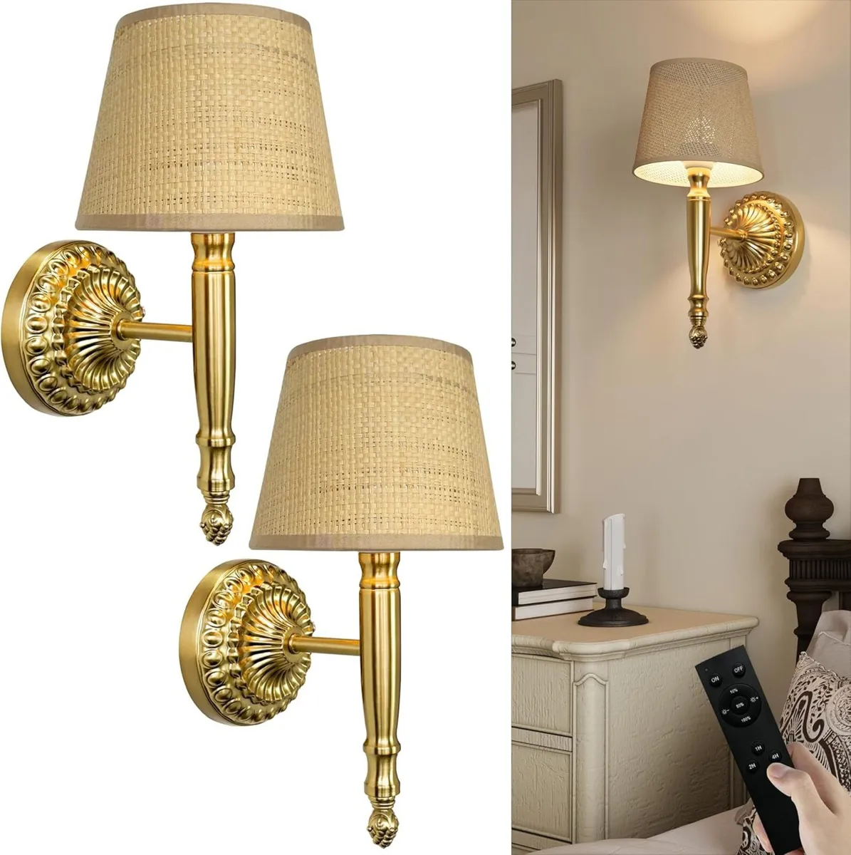 Rechargeable Wall Lights No Wire Set of 2 5200mAh - Image 1