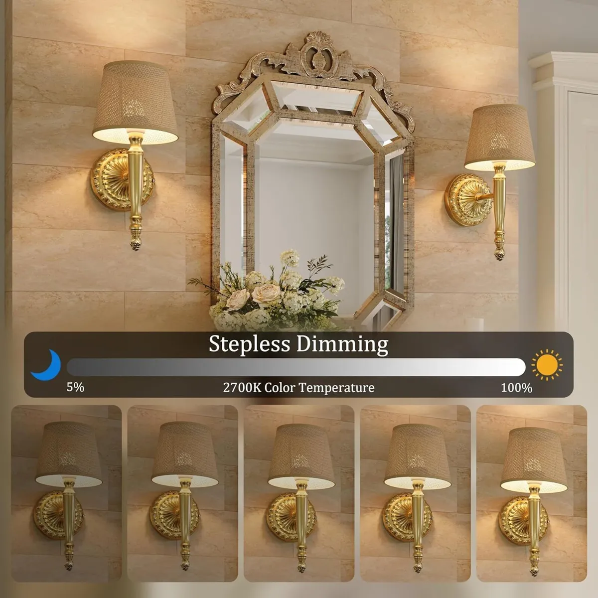 Rechargeable Wall Lights No Wire Set of 2 5200mAh - Image 4