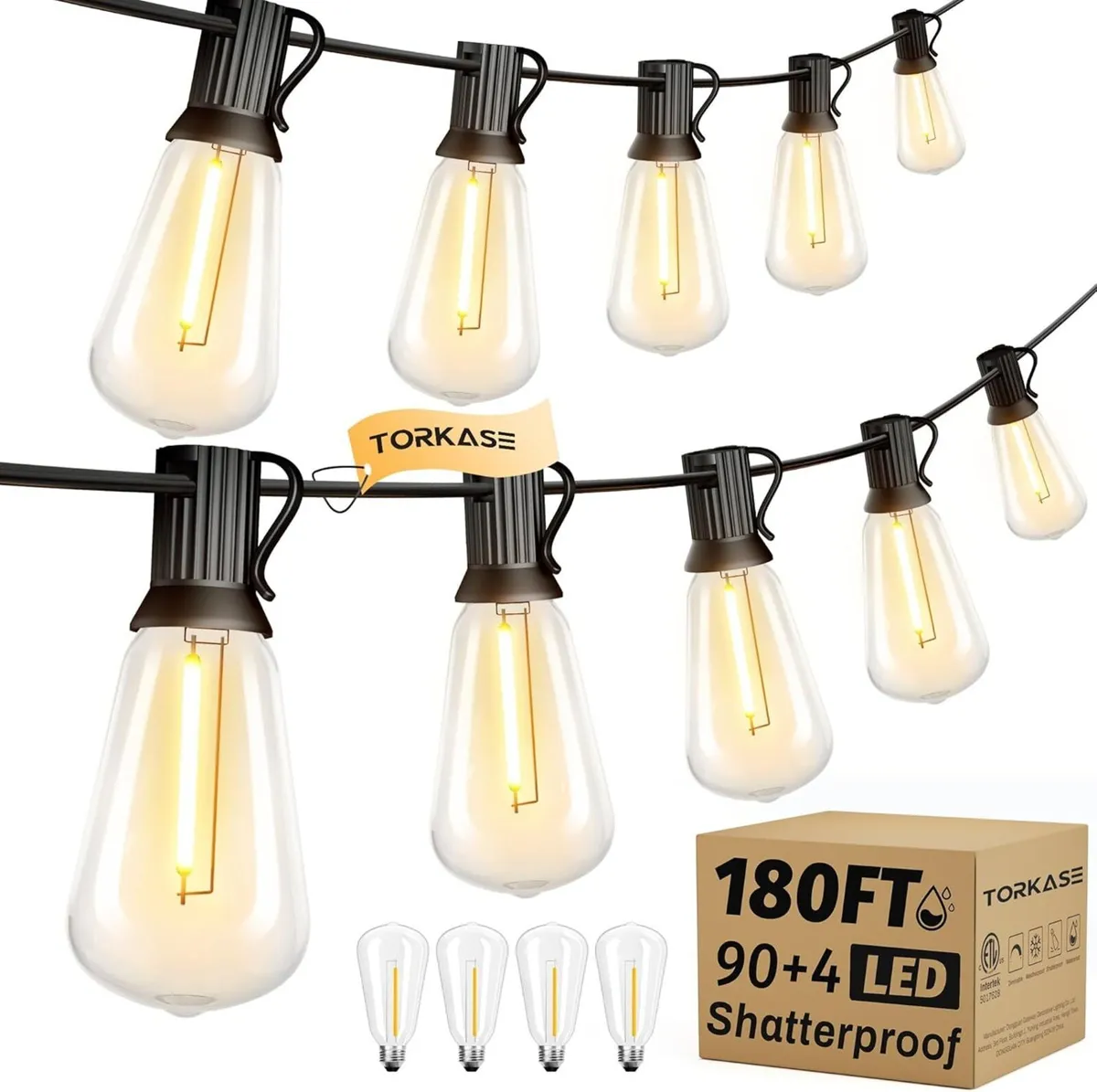 Outdoor String Lights Mains Powered 180FT ST38 - Image 1