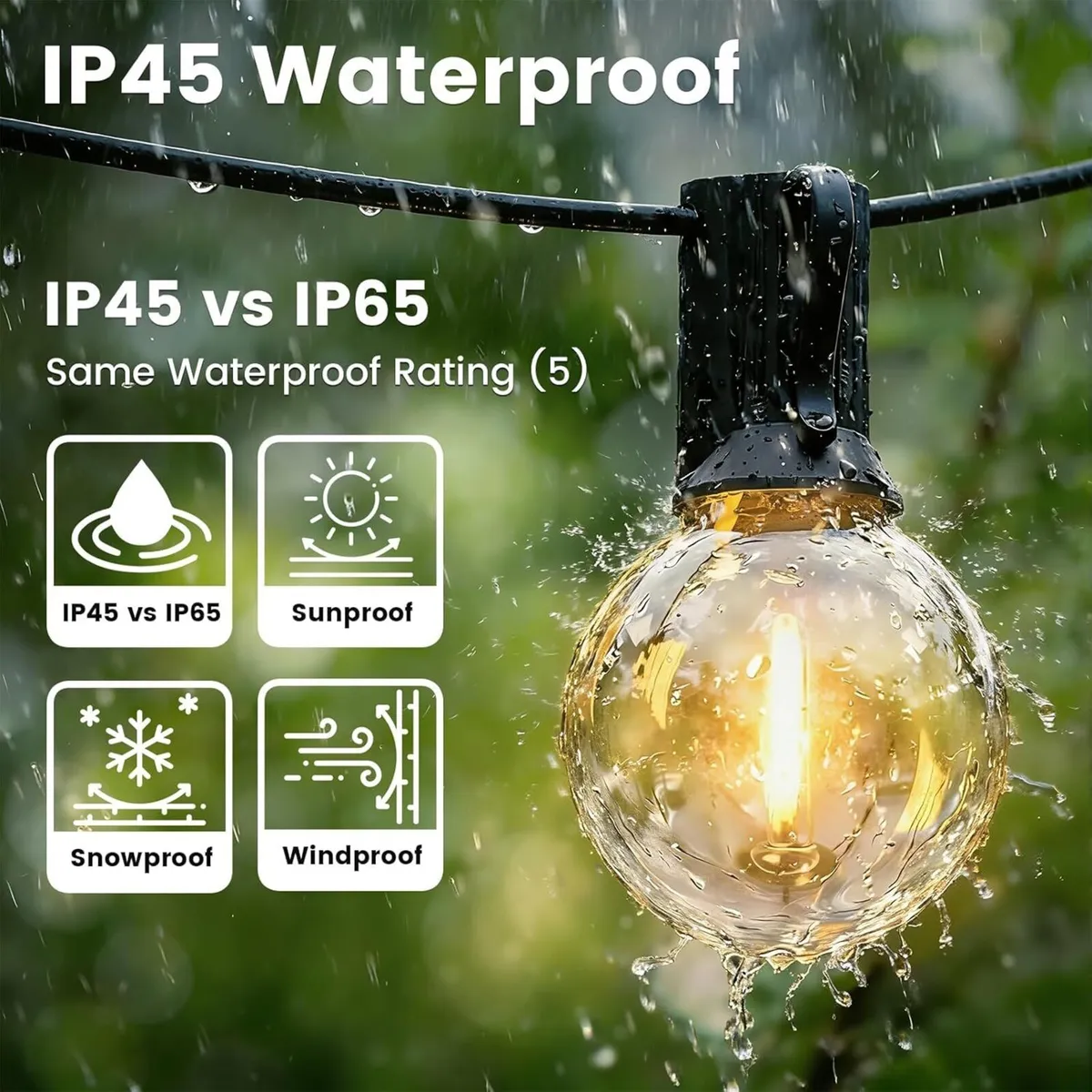 Festoon Lights Outdoor 200FT Mains Powered - Image 2