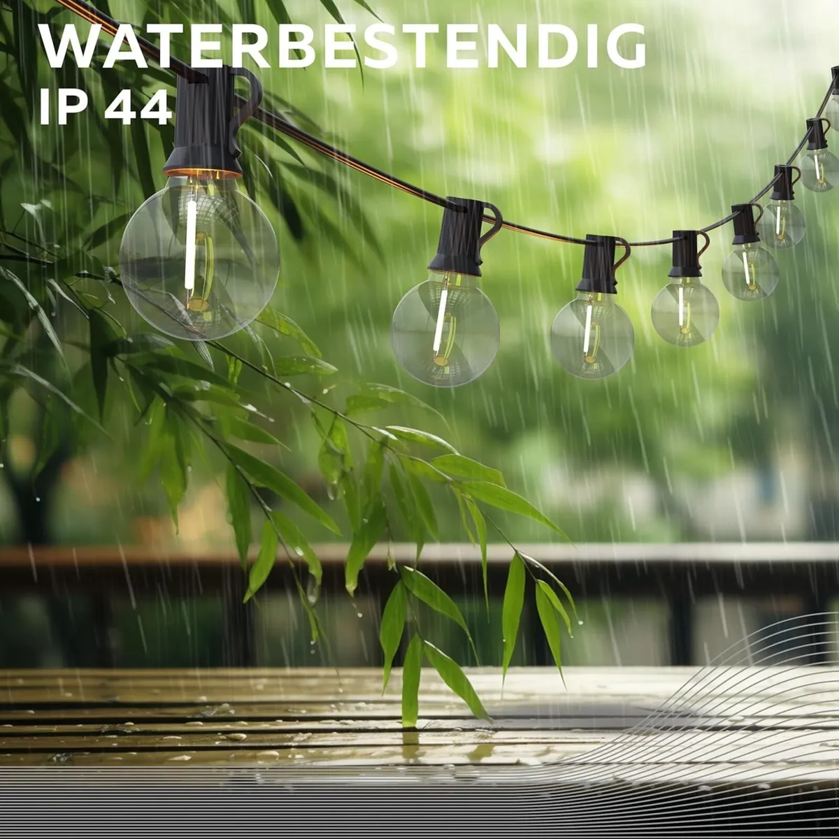 Festoon Lights Outdoor 50 LED Bulbs 30M Warm - Image 4