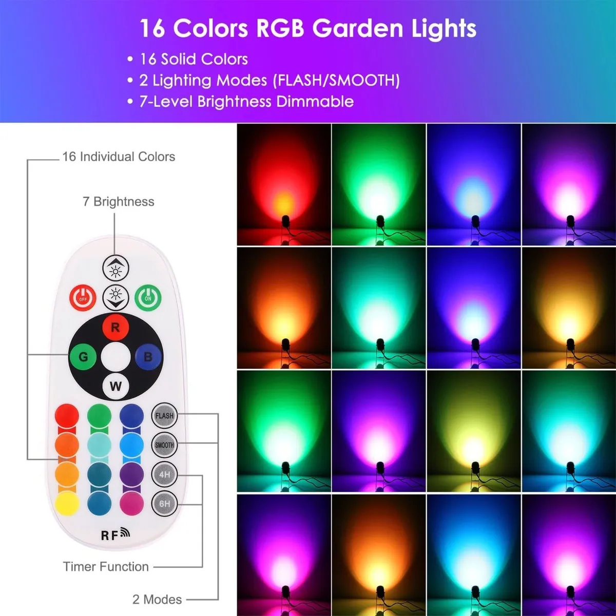 Garden Spike Lights: Color Changing Lights Mains - Image 3