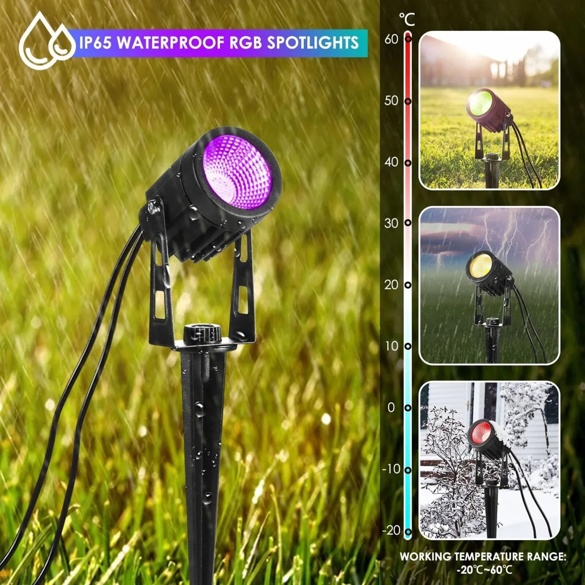 Garden Spike Lights: Color Changing Lights Mains - Image 4