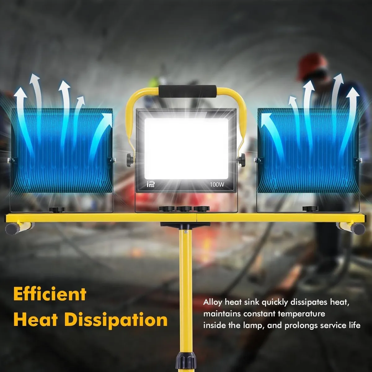 LED Work Light 300W with Tripod Triple Heads - Image 4