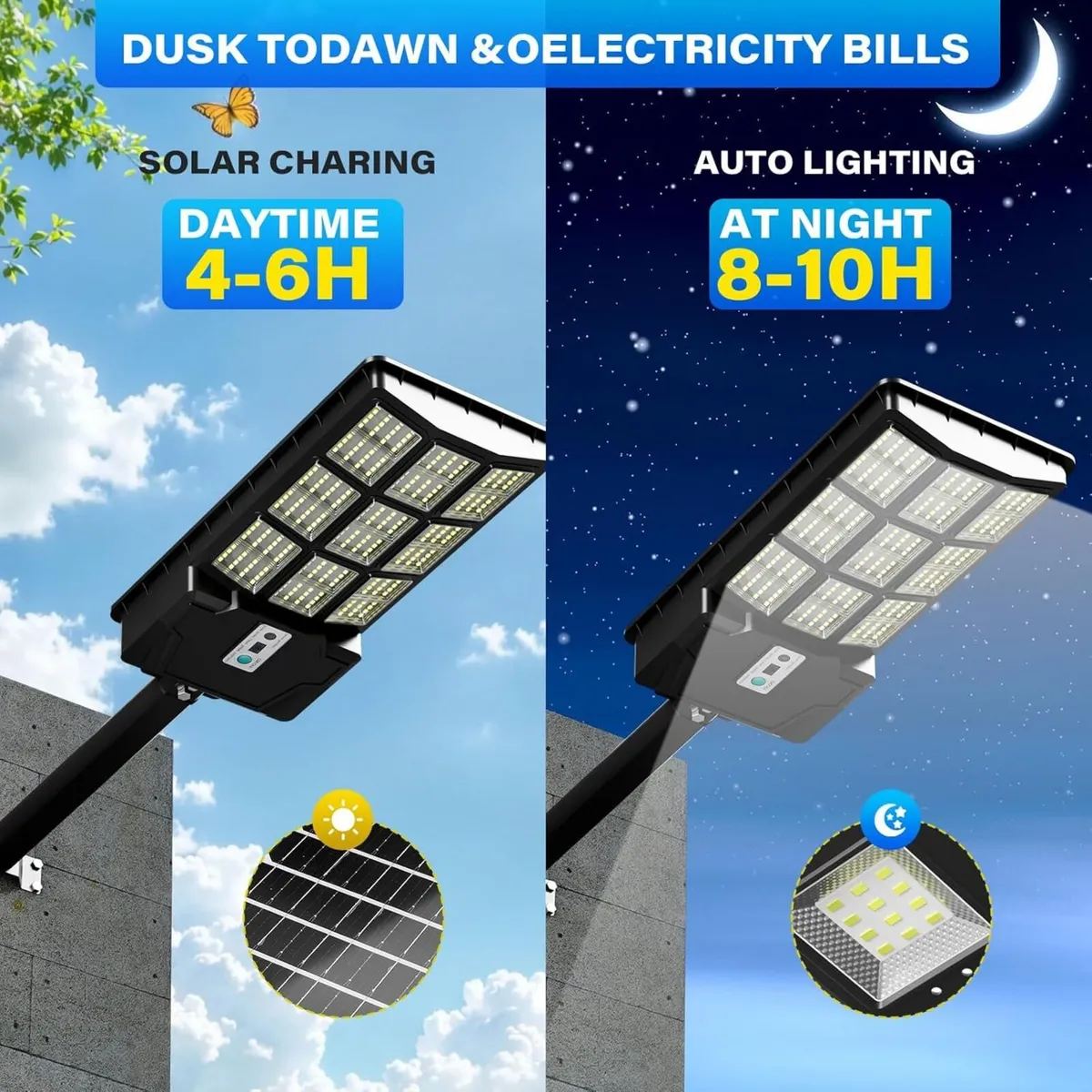Solar Security Lights Outdoor Motion Sensor 1500W - Image 2