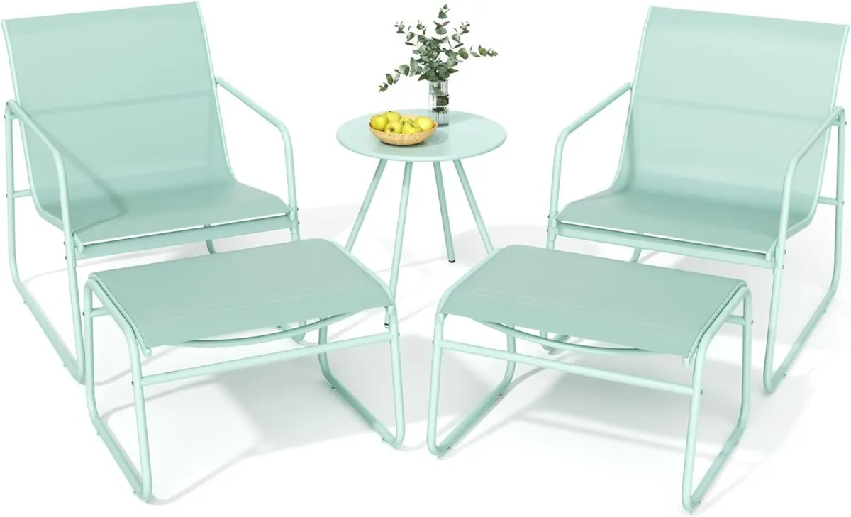 5-Piece Patio Bistro Set Garden Furniture with - Image 1