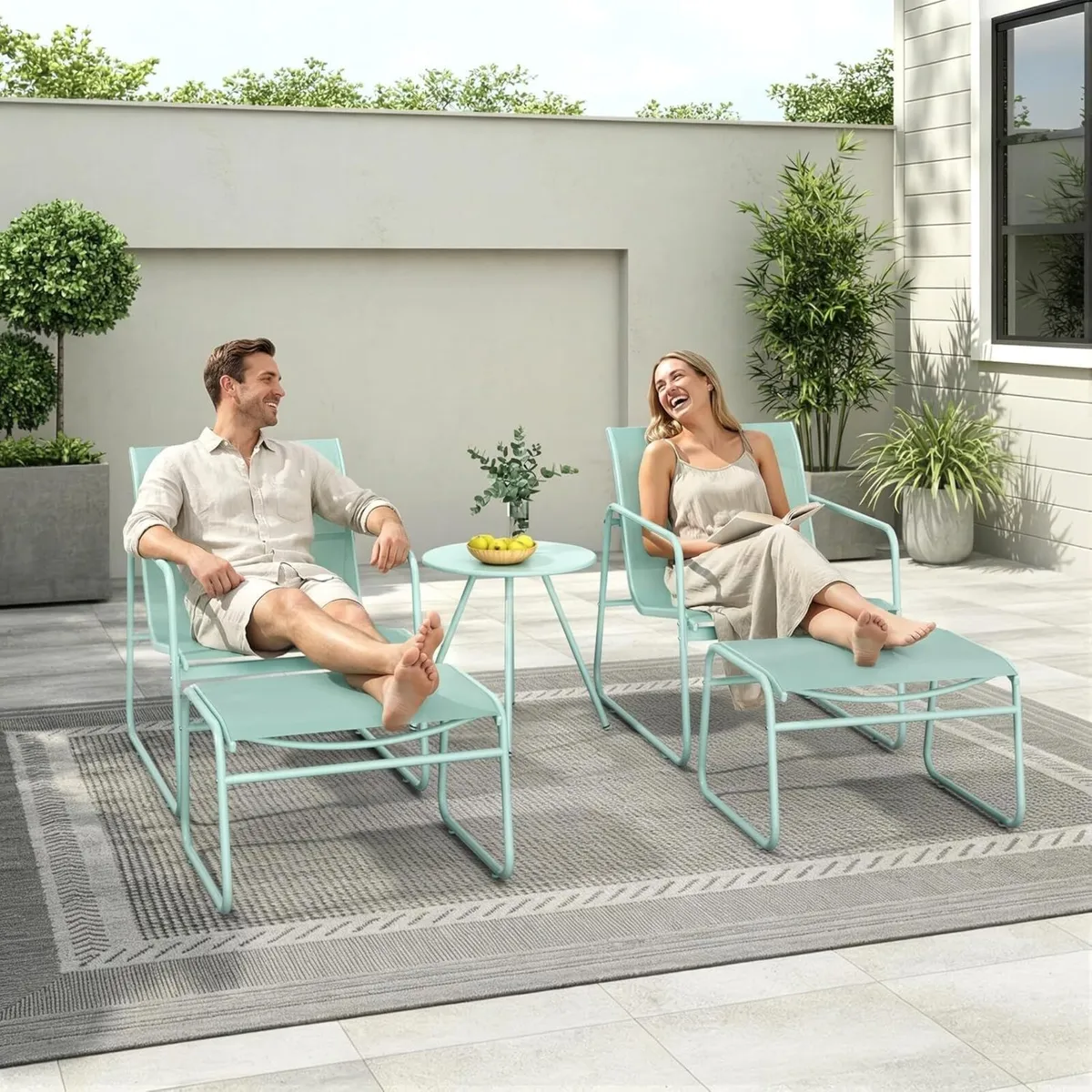 5-Piece Patio Bistro Set Garden Furniture with - Image 2