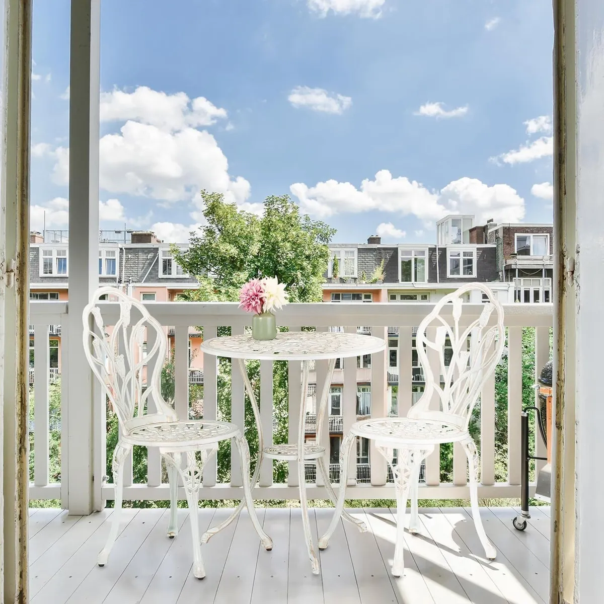 Garden Bistro Set 3-Piece Table 2 Chairs Antique - Image 4