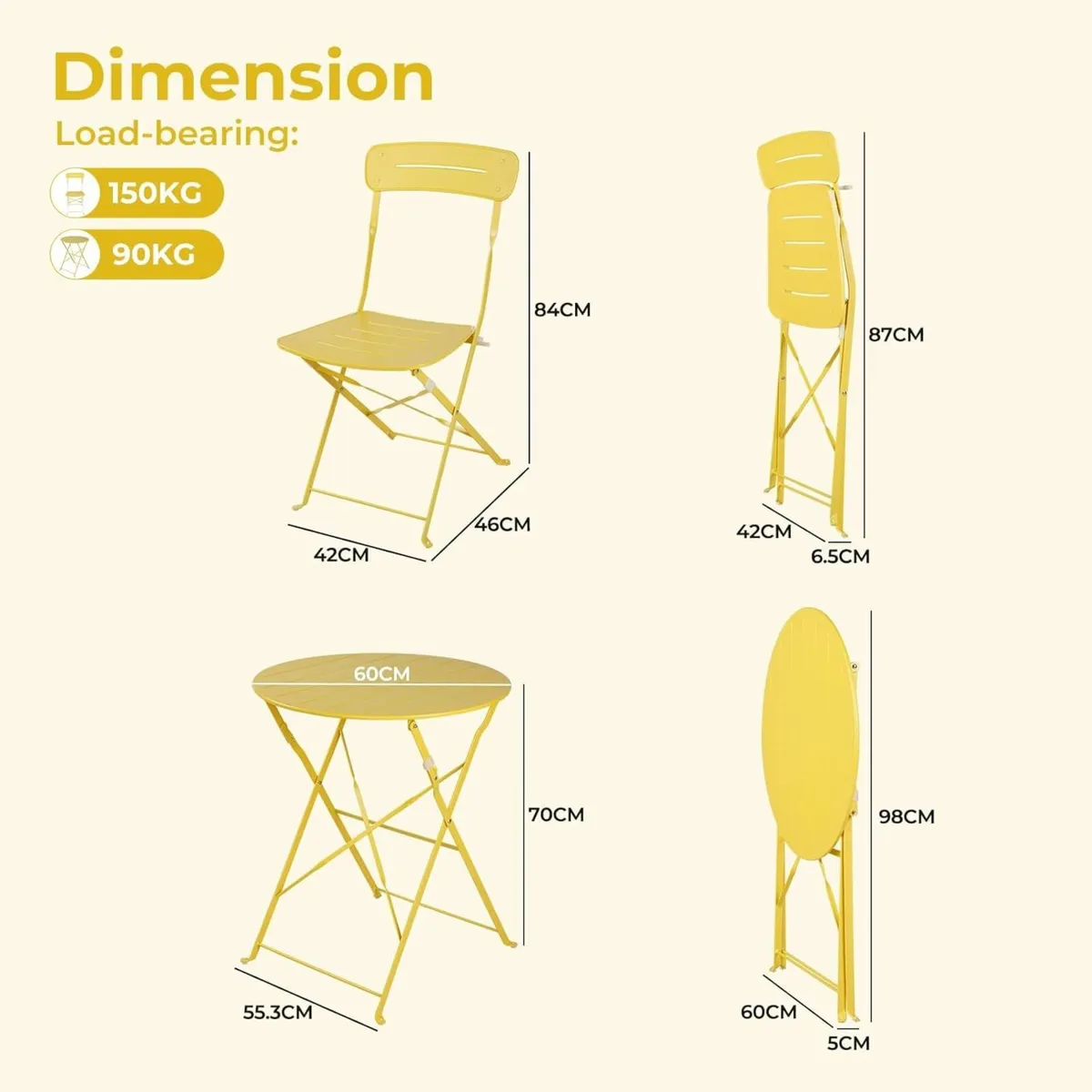 n Garden Furniture Set Outdoor Bistro Table and - Image 3