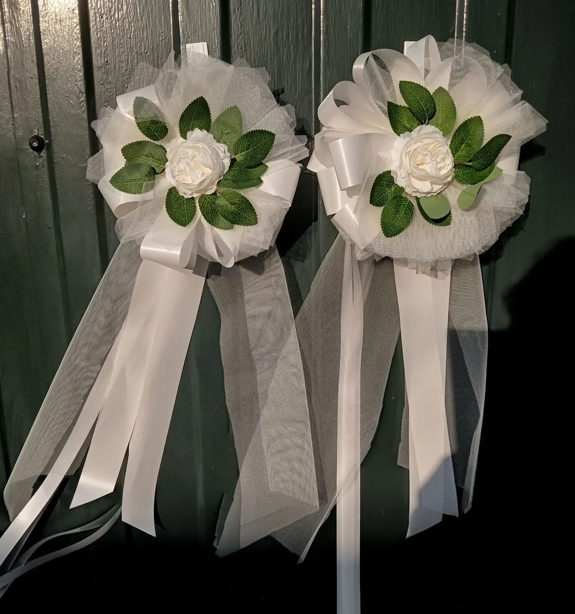 Ivory Handmade Wedding Pew Ends