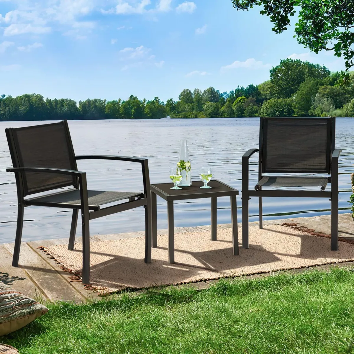 3 Piece Patio Furniture Outdoor Bistro Set - Image 4